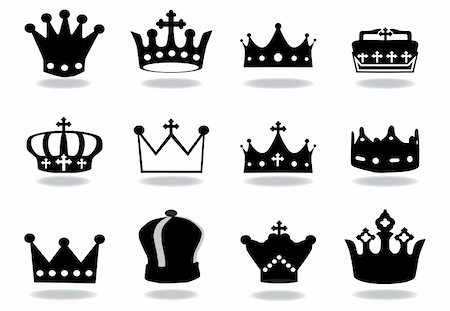 Crown set, vector illustration Photographie de stock - Aubaine LD & Abonnement, Code: 400-05322087