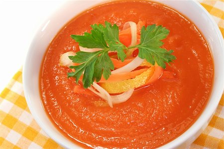 fine herb - a bowl of carrot soup with fresh parsley Stock Photo - Budget Royalty-Free & Subscription, Code: 400-05322152