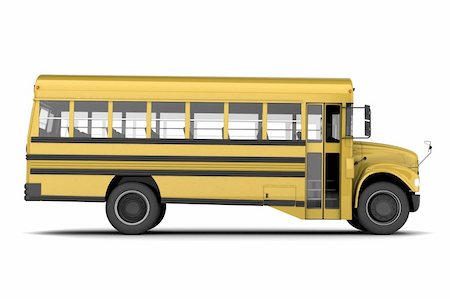 simsearch:400-07622068,k - Single yellow school bus isolated on white background Stock Photo - Budget Royalty-Free & Subscription, Code: 400-05322424