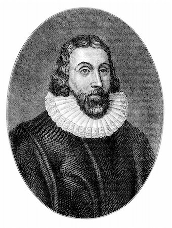 engraved - John Winthrop (1587/8-1649) was a wealthy English Puritan lawyer, and one of the leading figures in the founding of the Massachusetts Bay Colony, the first major settlement in New England after Plymouth Colony. Engraving from a magazine printed in 1876. The image is currently in public domain due to the old age. Stock Photo - Budget Royalty-Free & Subscription, Code: 400-05322579