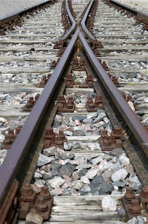 railroad switch - in front of train on the tracks Stock Photo - Budget Royalty-Free & Subscription, Code: 400-05334070