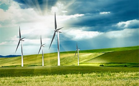 simsearch:400-03912255,k - Wind turbines in mountain Stock Photo - Budget Royalty-Free & Subscription, Code: 400-05334090