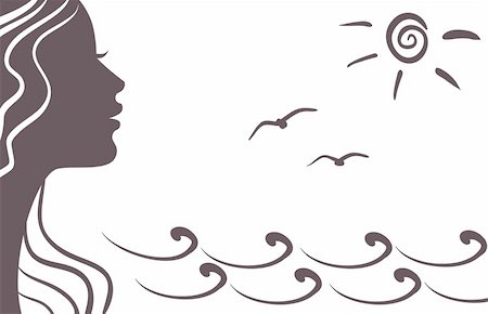 spa icon - Girl silhouette on vacation Stock Photo - Budget Royalty-Free & Subscription, Code: 400-05334752