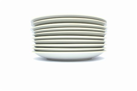 ruzanna (artist) - Stack of plates isolated on white background. Foto de stock - Royalty-Free Super Valor e Assinatura, Número: 400-05334936