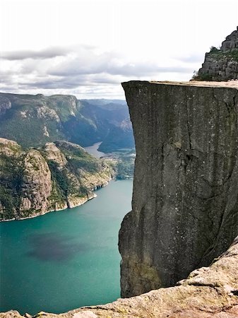 Preikestolen  pulpit-rock view in Norway fjord landscape Stock Photo - Budget Royalty-Free & Subscription, Code: 400-05335090