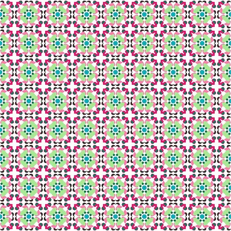 fabric modern colors - Retro style flower pattern (seamless vector) in the colors green, pink, red, brown Stock Photo - Budget Royalty-Free & Subscription, Code: 400-05335245