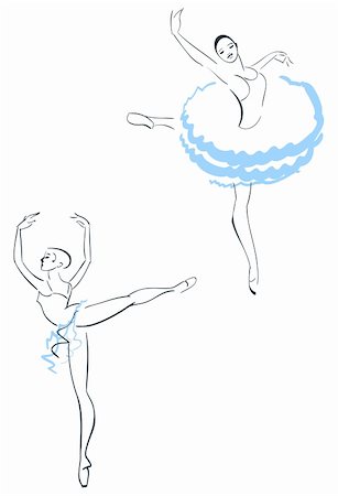 simsearch:400-04283453,k - Illustration of Two ballerinas Foto de stock - Royalty-Free Super Valor e Assinatura, Número: 400-05335341