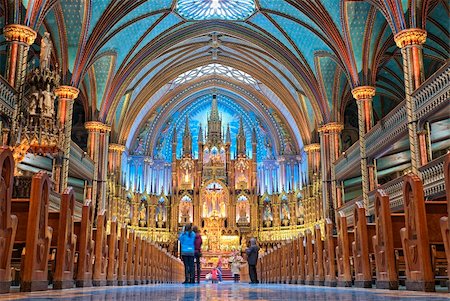 The Notre-Dame Basilica in Montreal (French: Basilique Notre-Dame de Montreal) Stock Photo - Budget Royalty-Free & Subscription, Code: 400-05335362