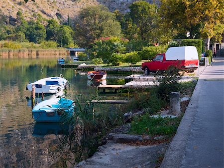 Boats on Ombla river ( Rieka Dubrovnik) near Komolac town in Croatia Stock Photo - Budget Royalty-Free & Subscription, Code: 400-05335929