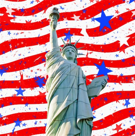 statue of liberty on the flag - statute of liberty and abstract stars and stripes us flag for 4th july Stock Photo - Budget Royalty-Free & Subscription, Code: 400-05335970