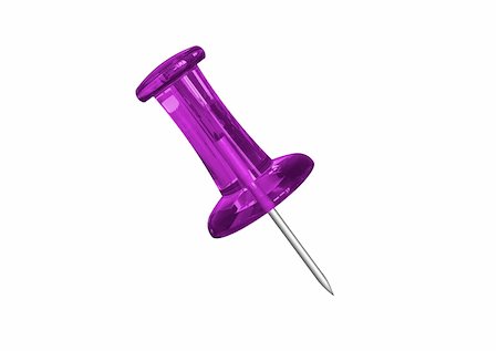 simsearch:400-06696037,k - Purple thumbtack isolated on a white background Stock Photo - Budget Royalty-Free & Subscription, Code: 400-05336026