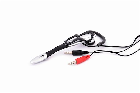 headphones with a microphone on a white background Fotografie stock - Microstock e Abbonamento, Codice: 400-05336087