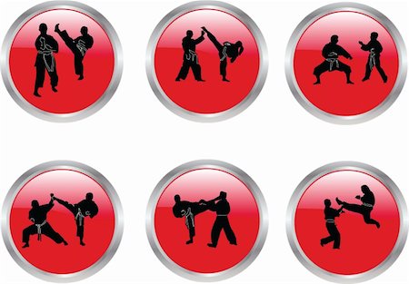 simsearch:400-04558215,k - buttons with karate illustration collection - vector Photographie de stock - Aubaine LD & Abonnement, Code: 400-05336127