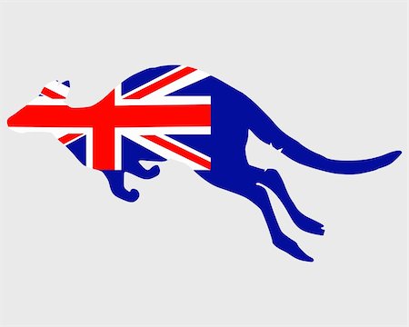 red kangaroo of australia - Flag of Australia with kangaroo Stock Photo - Budget Royalty-Free & Subscription, Code: 400-05336237
