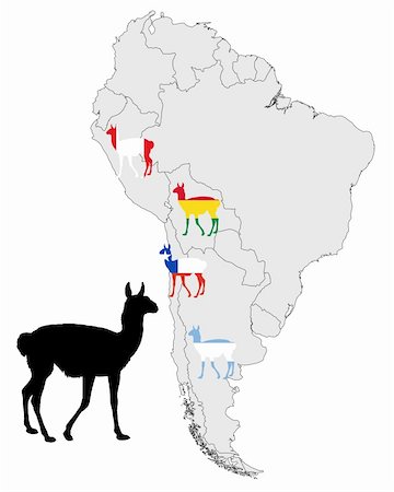 simsearch:400-05317916,k - Guanaco range map Stock Photo - Budget Royalty-Free & Subscription, Code: 400-05336302