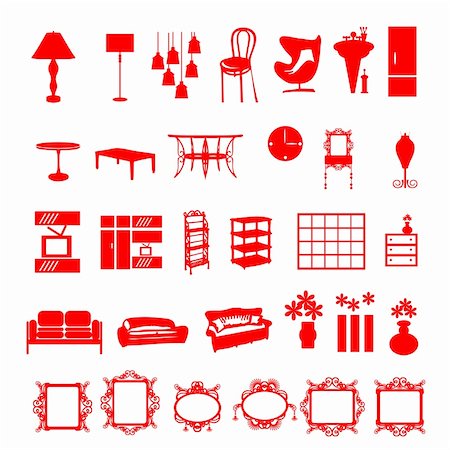 furniture signs. vector Stock Photo - Budget Royalty-Free & Subscription, Code: 400-05336794