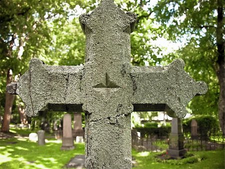 simsearch:400-05080477,k - Old Stone cross in a christian cemetery Stock Photo - Budget Royalty-Free & Subscription, Code: 400-05336807