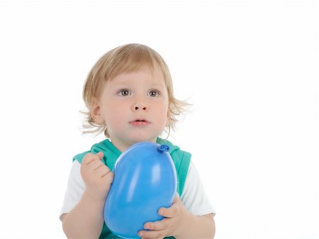 simsearch:400-04093413,k - Cute little child smiling and holding a baloon. isolated Stock Photo - Budget Royalty-Free & Subscription, Code: 400-05337168