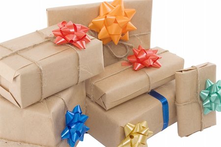 simsearch:400-05384513,k - gift boxes with different ribbon on white background Photographie de stock - Aubaine LD & Abonnement, Code: 400-05337252