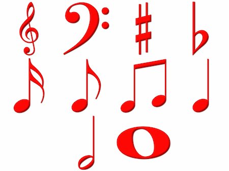 simsearch:400-04994761,k - 3d music notes isolated in white Stock Photo - Budget Royalty-Free & Subscription, Code: 400-05337291