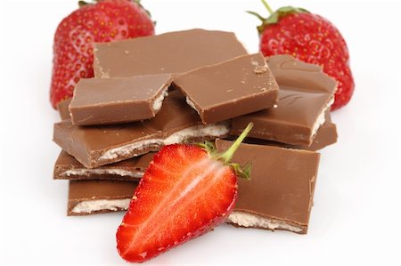 simsearch:400-05256065,k - Close up of strawberry and chopped chocolate , shallow depth of field Stock Photo - Budget Royalty-Free & Subscription, Code: 400-05337530