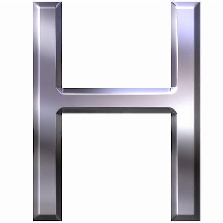 simsearch:400-05337866,k - 3d silver letter H isolated in white Stock Photo - Budget Royalty-Free & Subscription, Code: 400-05337851