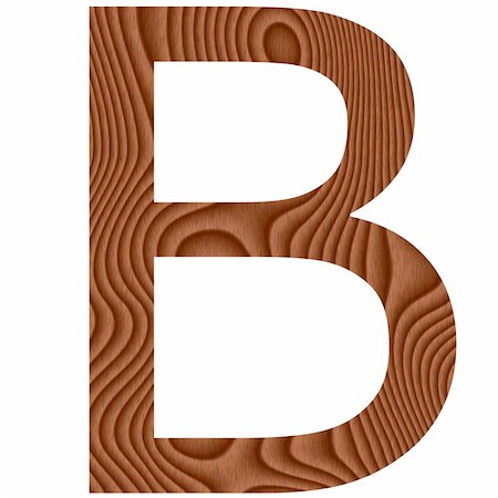 simsearch:400-05337894,k - Wooden letter B isolated in white Stock Photo - Budget Royalty-Free & Subscription, Code: 400-05337894