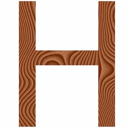 simsearch:400-05337894,k - Wooden letter H isolated in white Stock Photo - Budget Royalty-Free & Subscription, Code: 400-05337898