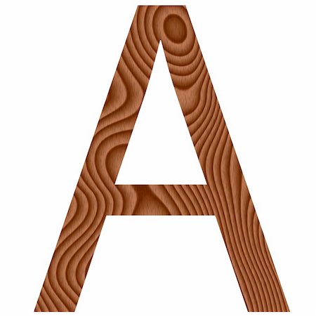 simsearch:400-05337894,k - Wooden letter A isolated in white Stock Photo - Budget Royalty-Free & Subscription, Code: 400-05337893