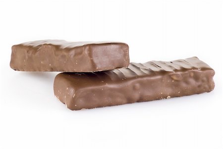 Two chocolate bars isolated over white background Foto de stock - Super Valor sin royalties y Suscripción, Código: 400-05338214