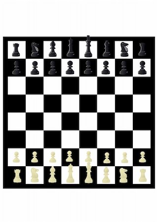 simsearch:400-04394601,k - Chess pieces on a chessboard. Illustration on a white background. Foto de stock - Royalty-Free Super Valor e Assinatura, Número: 400-05338351