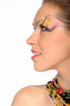 portrait of young attractive girl with face makeup closeup Photographie de stock - Aubaine LD & Abonnement, Code: 400-05338466