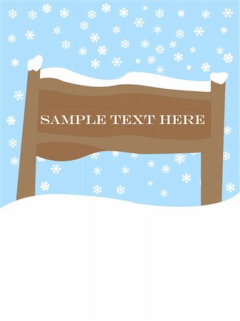 paunovic (artist) - wooden sign winter - vector Stockbilder - Microstock & Abonnement, Bildnummer: 400-05338549