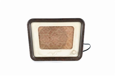 Old Radio 50s - 60s isolated on a white Stock Photo - Budget Royalty-Free & Subscription, Code: 400-05338651