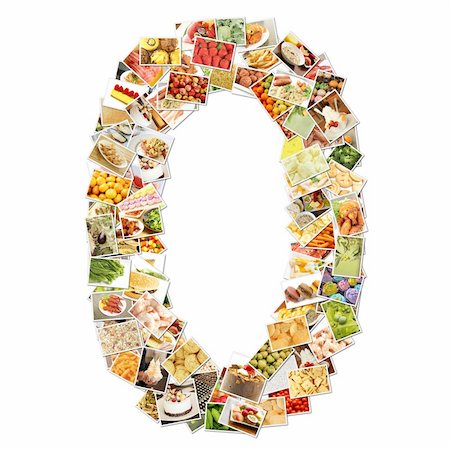 Number 0 Zero with Food Collage Concept Art Stock Photo - Budget Royalty-Free & Subscription, Code: 400-05338670