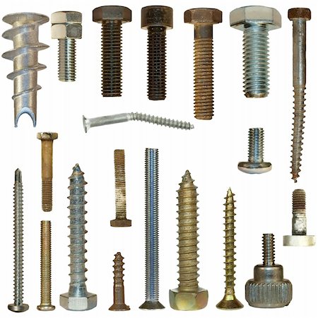 ellipse building - Macro screw heads, bolts isolated on white background Stock Photo - Budget Royalty-Free & Subscription, Code: 400-05338719