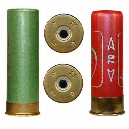simsearch:400-04577380,k - shotgun cartridges isolated over white Fotografie stock - Microstock e Abbonamento, Codice: 400-05338713