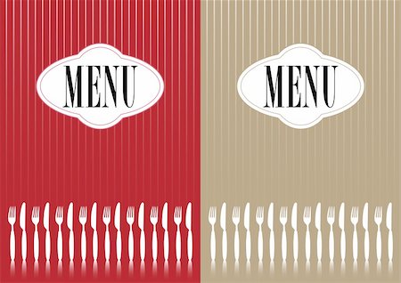 simsearch:400-05877482,k - Menu Cards With Sign And Cutlery in Two Colors Stock Photo - Budget Royalty-Free & Subscription, Code: 400-05339070