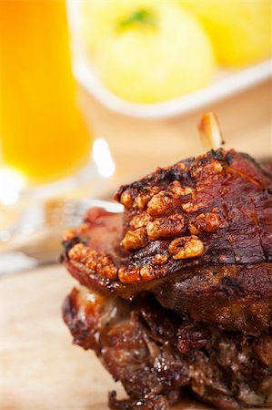 detail of a bavarian roasted pork dish Stock Photo - Budget Royalty-Free & Subscription, Code: 400-05339147