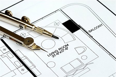 reconstruyendo - Prepares the floorplan for a residence Photographie de stock - Aubaine LD & Abonnement, Code: 400-05339551