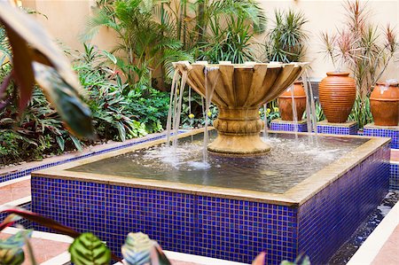 simsearch:400-06178525,k - Plant and  fountain in a new-style courtyard Stock Photo - Budget Royalty-Free & Subscription, Code: 400-05339929
