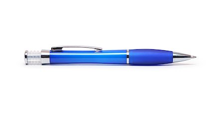 Modern plastic blue ballpoint pen isolated on white background with clipping path Foto de stock - Super Valor sin royalties y Suscripción, Código: 400-05339923