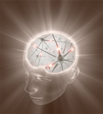 Head with a brain inside. Concept of thinking, mind, idea, etc. Stockbilder - Microstock & Abonnement, Bildnummer: 400-05330547