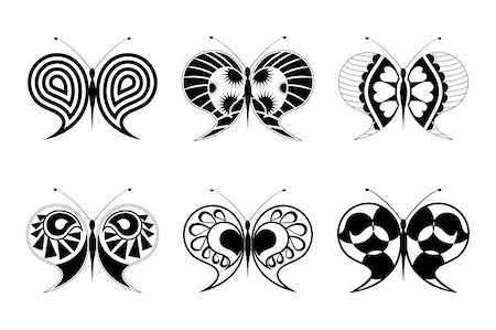 simsearch:400-05149797,k - illustration of floral butterfly on white background Stock Photo - Budget Royalty-Free & Subscription, Code: 400-05330702