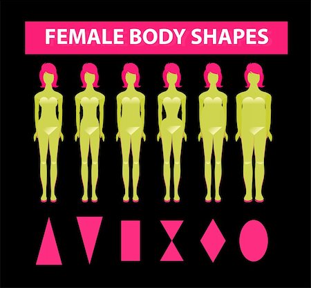Female body shapes. Diet and fashion woman silhouettes set Stock Photo - Budget Royalty-Free & Subscription, Code: 400-05330985