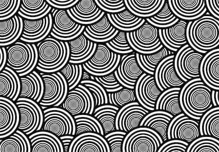 Abstract illustration of black and white discs overlapping Stock Photo - Budget Royalty-Free & Subscription, Code: 400-05331345