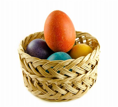 Colorful Easter eggs isolated on a white background Fotografie stock - Microstock e Abbonamento, Codice: 400-05331353