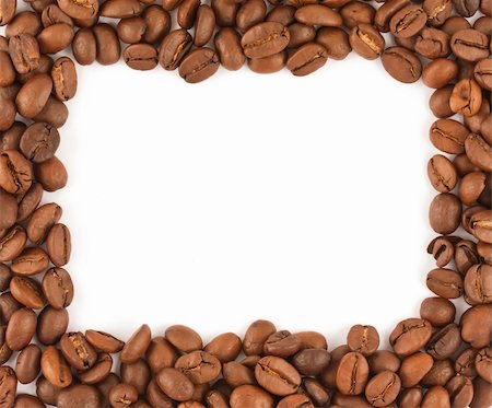simsearch:400-05371796,k - Frame made of coffee beans isolated on white Stock Photo - Budget Royalty-Free & Subscription, Code: 400-05331425