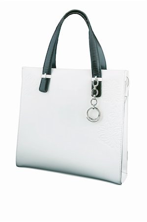 elegant cloth shop design - white bag ladies handbag on a white background Stock Photo - Budget Royalty-Free & Subscription, Code: 400-05331465