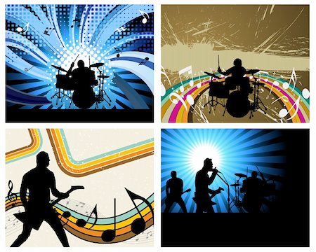 singer and stage - Rock group set. Vector illustration for design use. Stock Photo - Budget Royalty-Free & Subscription, Code: 400-05331462